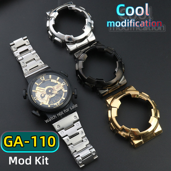 GA110 case for Casio G-shock GA-110 bezel and strap GA100 GA120 GA140 ga110 Mod kit stainless steel 