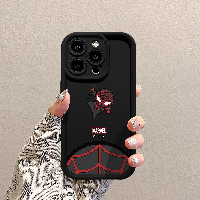 Spider Man Casing Untuk IPhone 16 11 15 13 14 12 Pro Max 7Plus 8Plus SE 2020 XR X XS Max 16 7 8 6S 1