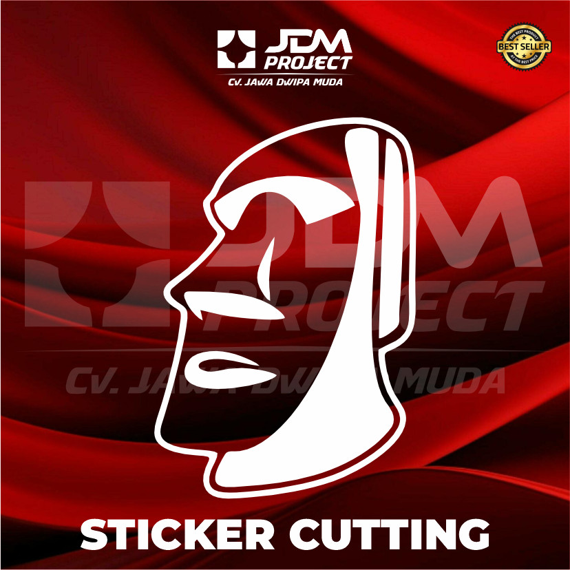 JDM Project - Sticker Moai Emoji Kepala Batu Stoneface