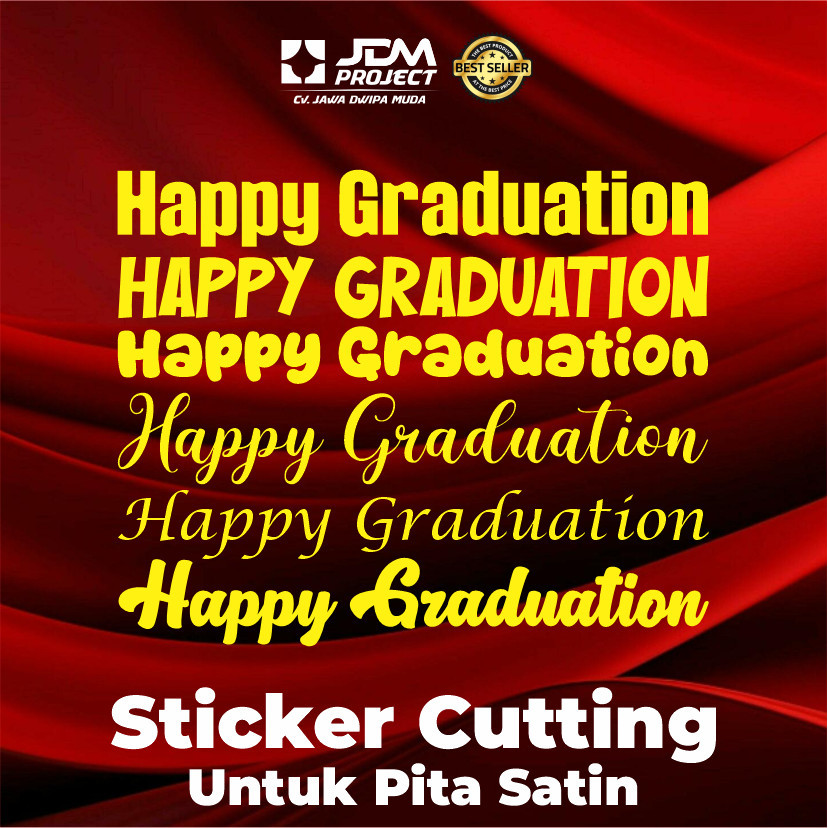 

Cetak Kilat - STIKER CUTTING PITA SATIN/STIKER GRADUATION/WEDDING/BIRTHDAY