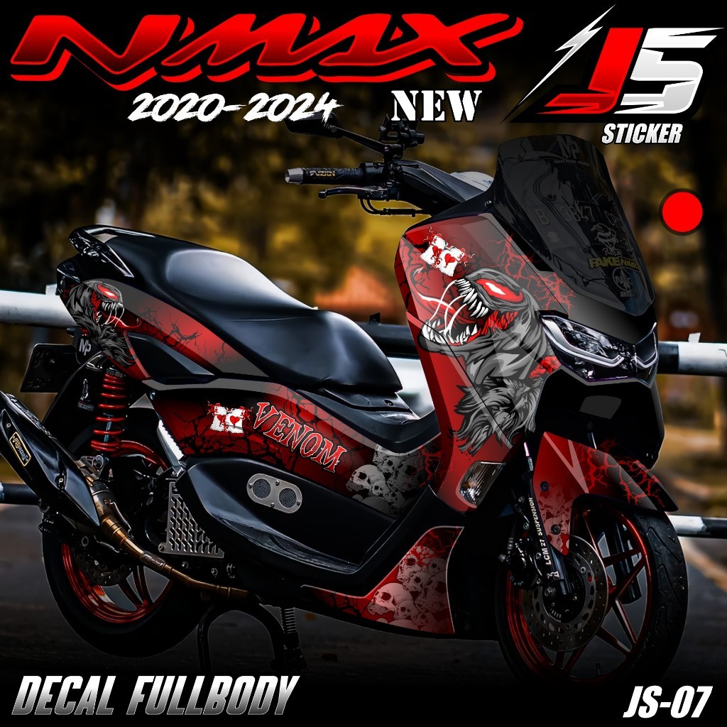 (COD) Decal Sticker Yamaha Nmax 155 New 2020 2021 2022 2023 2024 Fullbody Desain Terbaru Motif Venom
