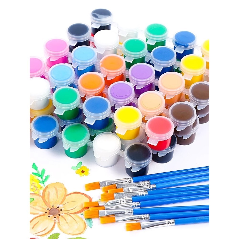 

CAT AKRILIK SET ISI 6 KANVAS LUKIS CANVAS PAINT ACRYLIC COLOR KUAS FLAT KUAS BULAT