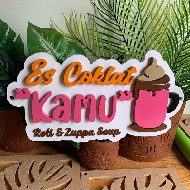 

PAPAN IKLAN LOGO KAYU Indoor / Signage Kayu / Papan Logo Bazaar / Papan Nama Toko Kayu