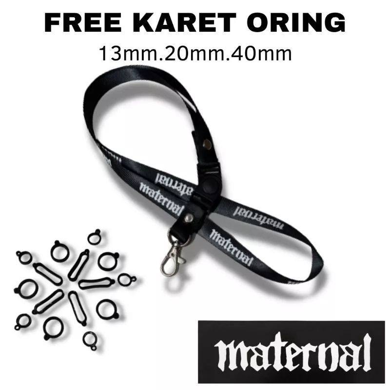 

Lanyard Gantungan Bonus 3 karet Motif TULISAN MATERNAL full Printing bolak-balik