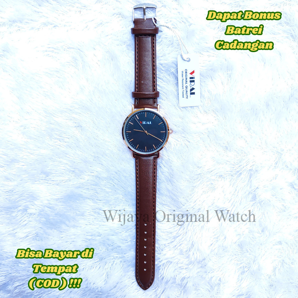 Jam Tangan Merek VIral Jam Tangan Kasual PRIA Tali Kulit Jam Tangan Kuarsa Jam Tangan Tipis Minimali