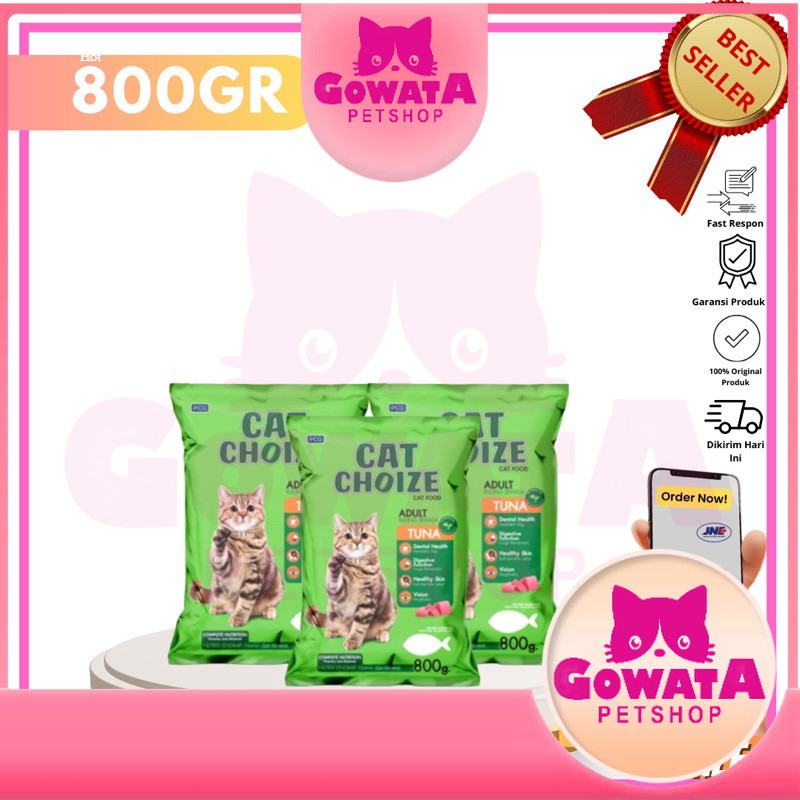 

Makanan Kucing repack Cat Choize 800gr hijau