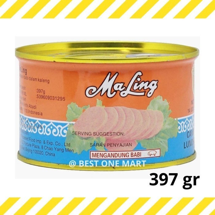 

Ma Ling Pork Luncheon Meat / Ham Babi / TTS Daging Maling Kaleng 397gr