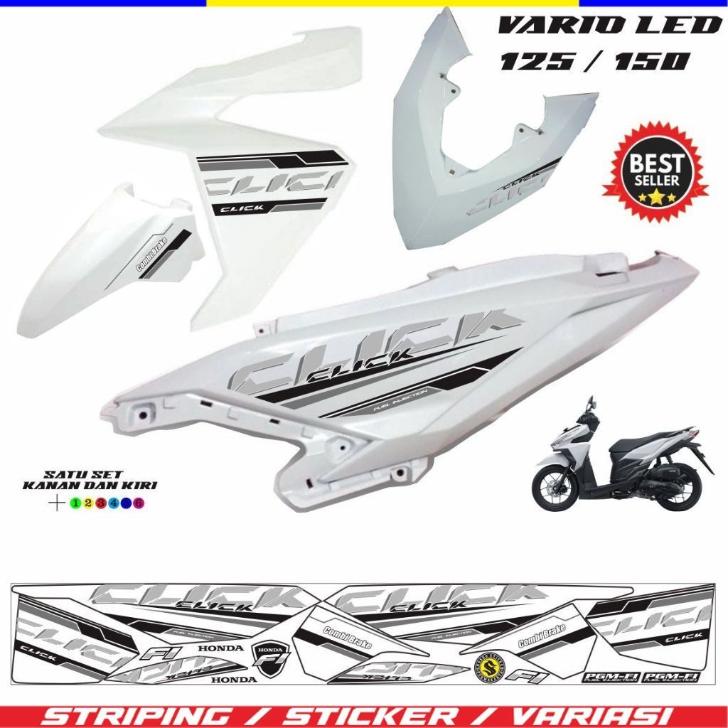 VARIASI STRIPING VARIO STIKER MOTOR VARIO LED 2015 / 2017 /LIST  STIKER VARIO 125 / 150 LED FI STIKE