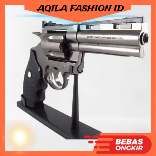 Korek Api Mancis Gas Pistol Revolver Pyhton 357 Mirip Pistol Asli Ukuran Jumbo