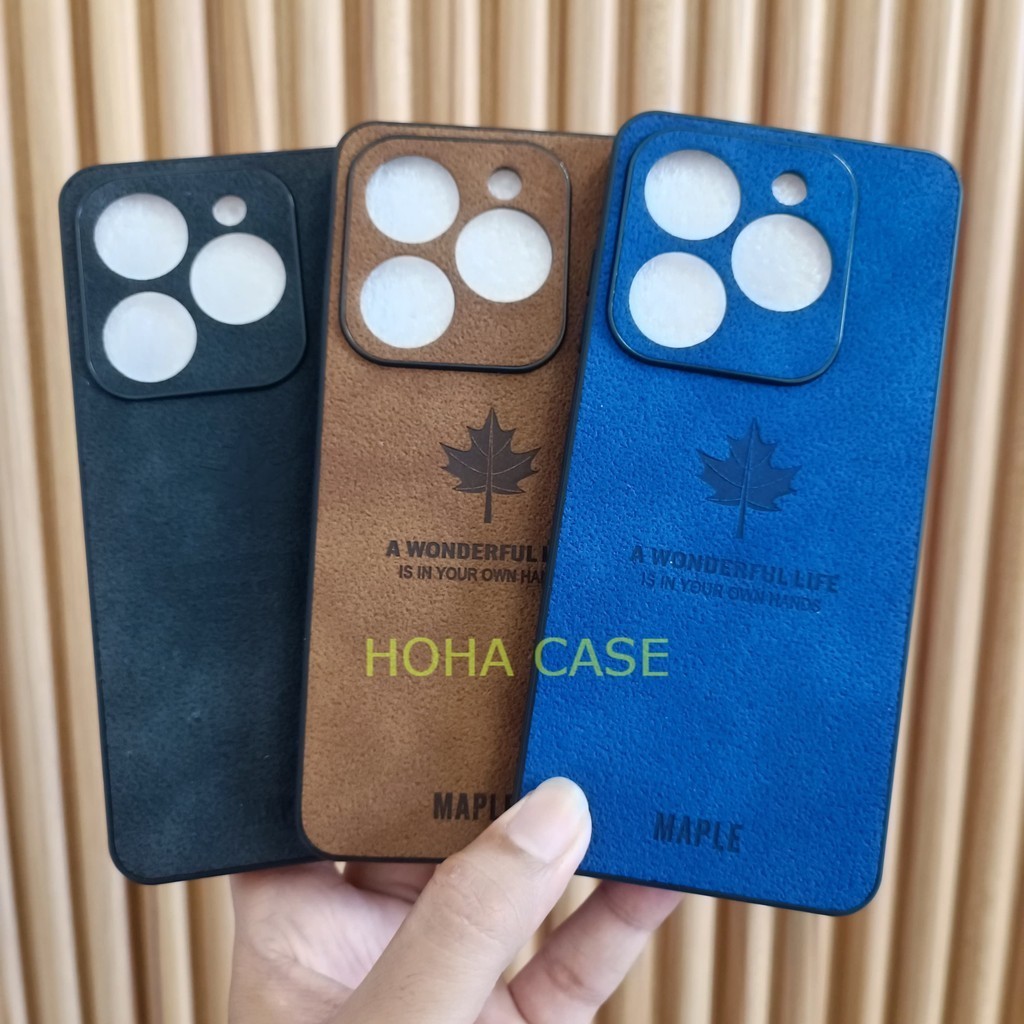 Case Infinix Smart 8 | Smart 8 Pro | Smart 8 HD Case Leather Luxury Cortex Anti-slip Motif Maple