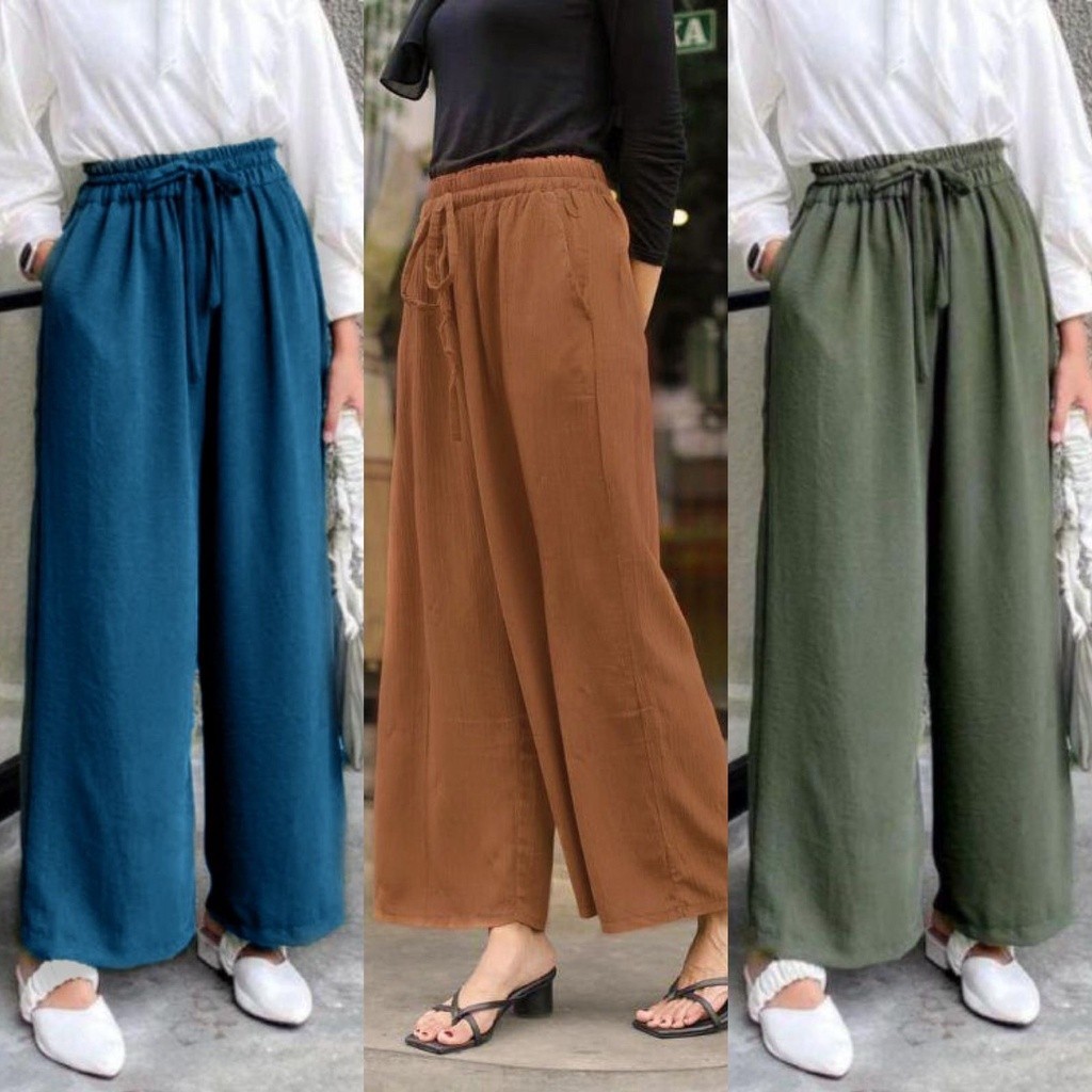 Celana Kulot Linen Tali Premium