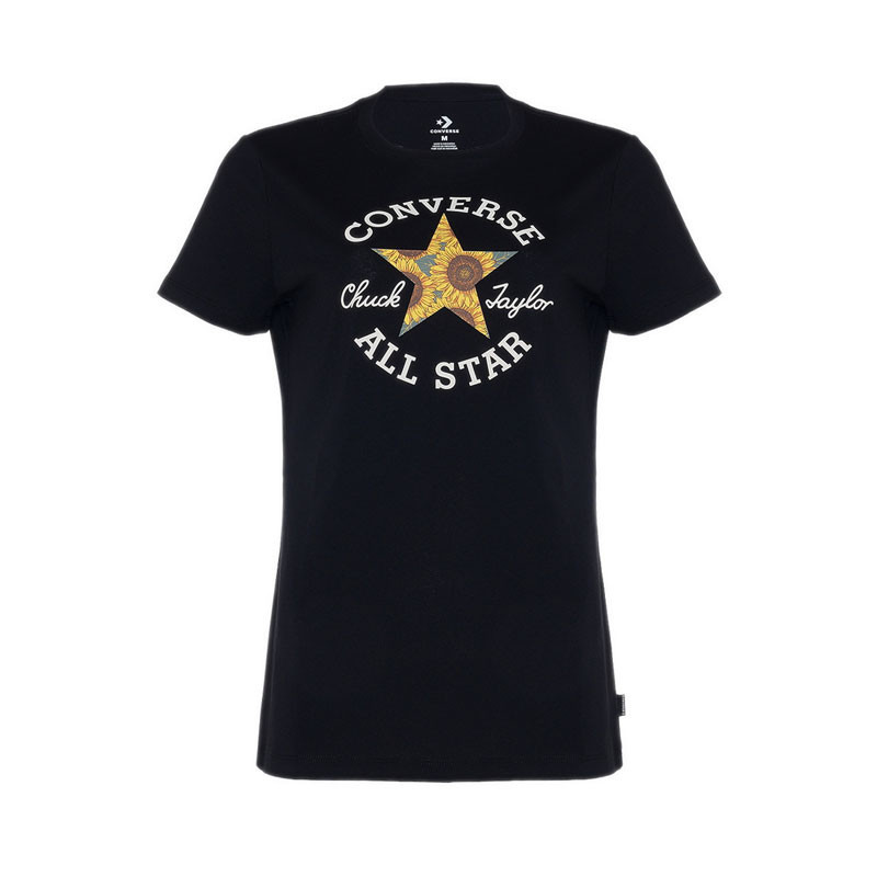 Converse Floral Chuck Taylor Patch Slim Women's T-Shirt - Converse Black