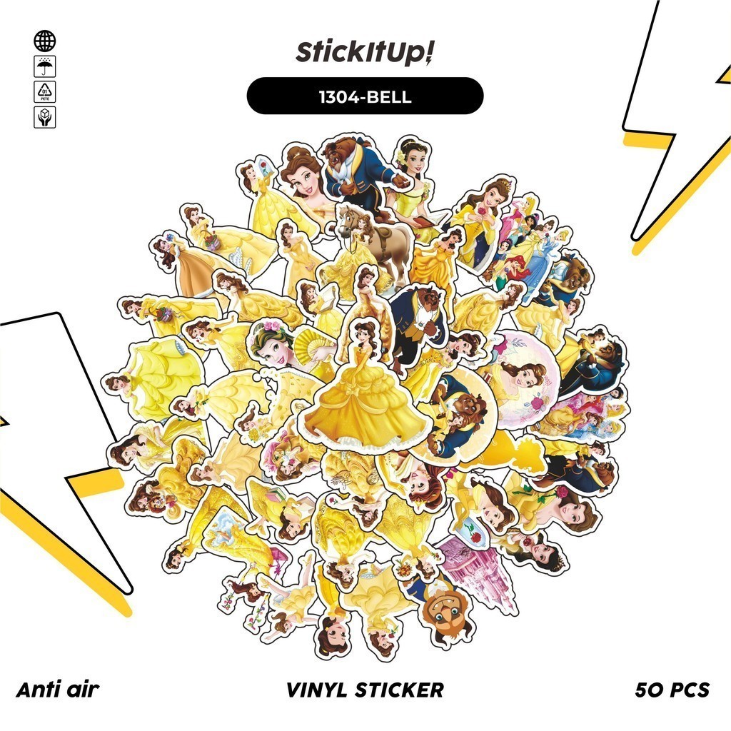 

COD✨ 100 Pcs Stiker Disney Princess Belle Lucu Anti Air Untuk Dekorasi Notebook Sepeda Skateboard Handphone DIY