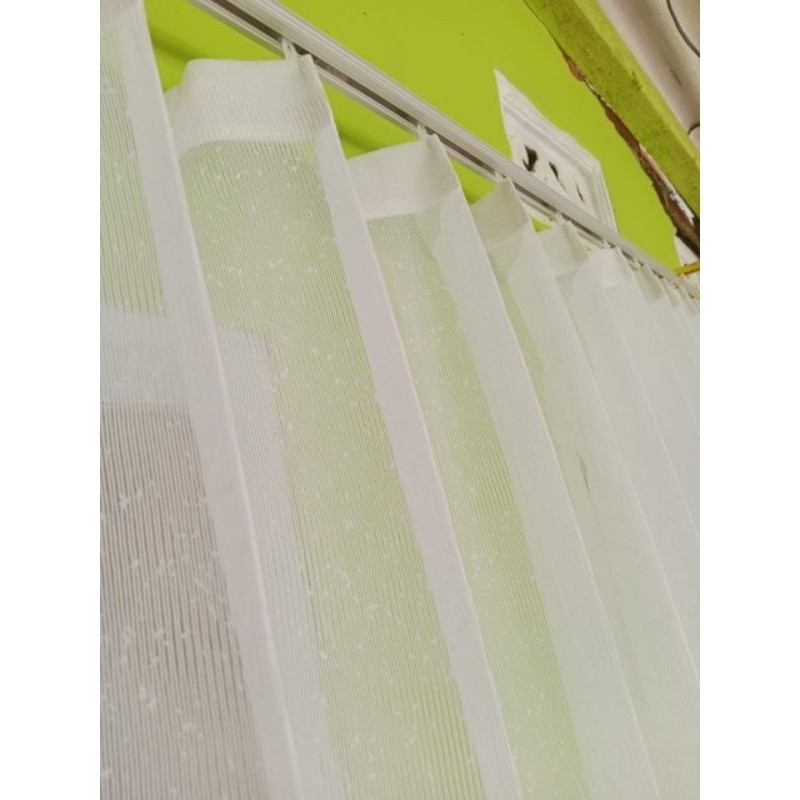 Gorden Vitrase Tirai putih Vitrase Plisket Vitrase Polos Vitrase Import Motif salju Cantolan Kawat S