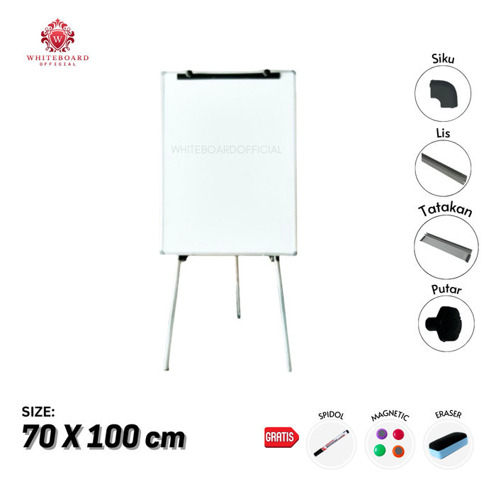 

Papan Tulis Flipchart / Flip chart Magnet 70 x 100 / 3 Kaki / Sakana