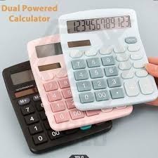 

ACEH.ANG 131226 Dual Solar Power Calculator 12 Digits LCD Display Student Exam Calculator For Office Home Supermarket Business Children Day Gifts