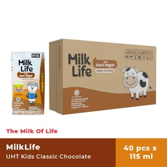 

Milk life 115ml cokelat dan strawberry per 1 dus