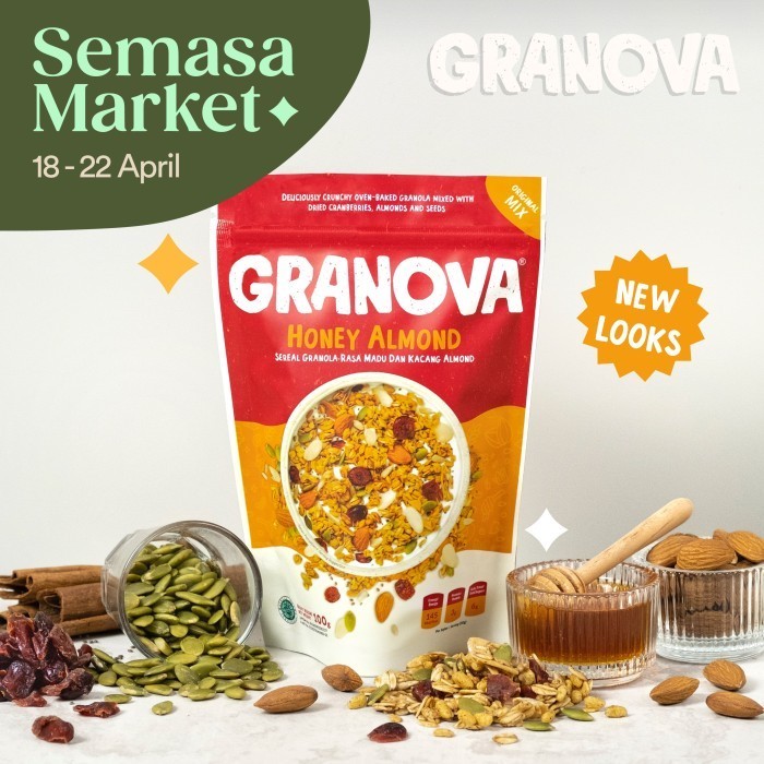 

Granova - Granola Honey Almond 100gr / 270gr - Sereal Sehat, Halal - 100 Gram