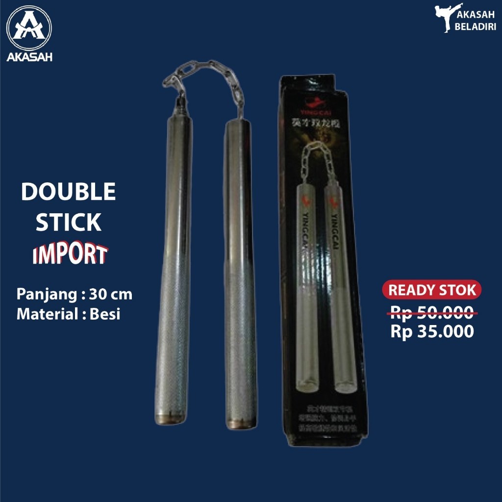 Nunchaku Double Stick Dobel Stick Ruyung Besi Import Tongkat Besi Bruce Lee