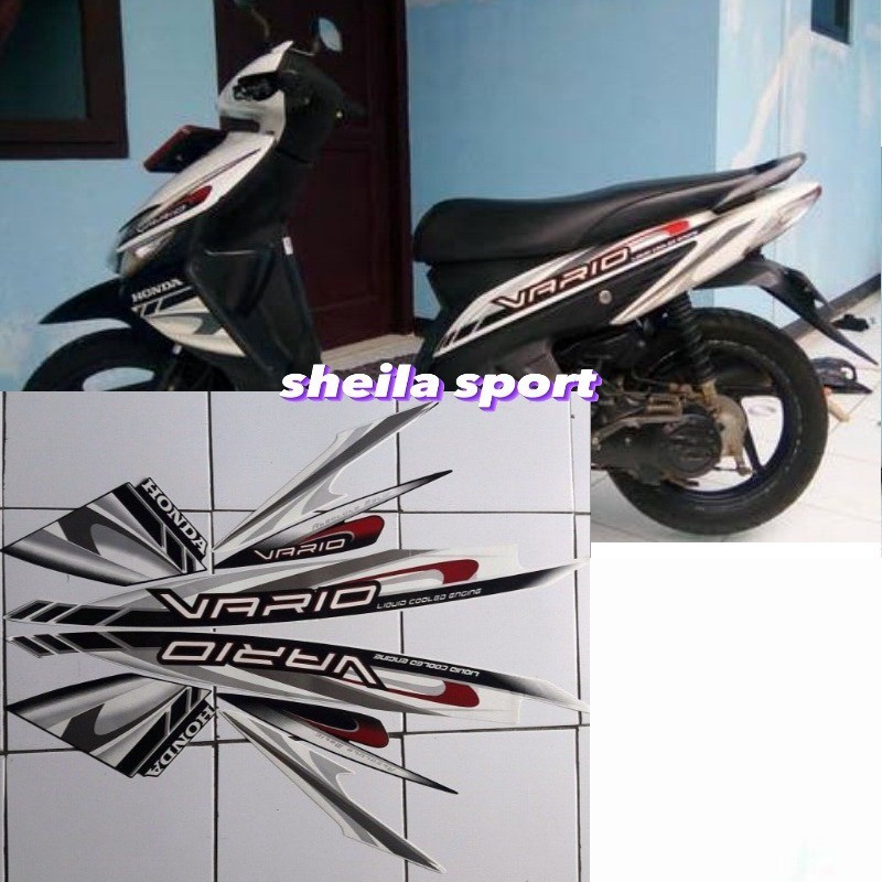 Striping vario stiker honda vario karbu 110 cw 2009 putih hitam
