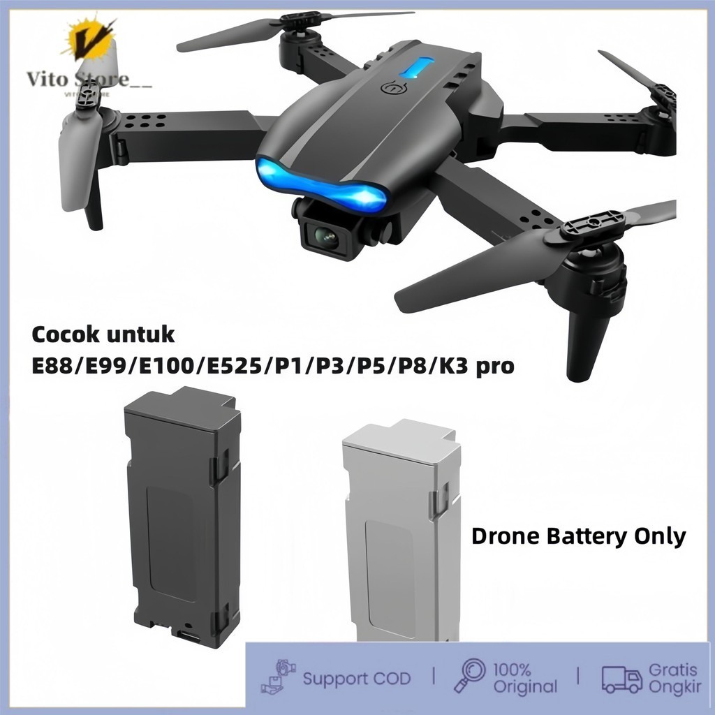High-capacity Baterai Cadangan untuk drone E99/E88/E100/P1/P3/P5/P8/K3 Pro 3.7V 1800mAh battery lipo