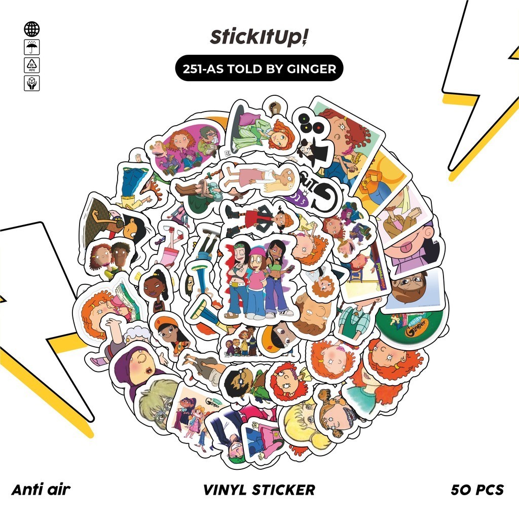 

COD✨ 50 Pcs Stiker Pack Motif Kartun As Told By Ginger Anti Air Untuk Dekorasi Notebook Sepeda Skateboard Handphone DIY