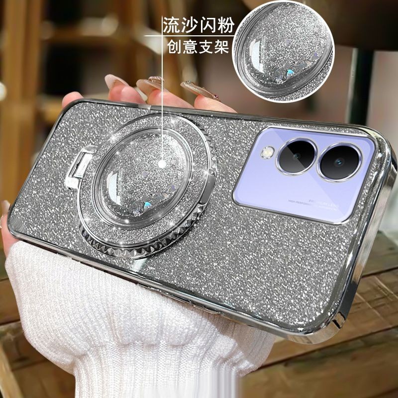 New Phone casing Vivo Y17s Y27s Y16 Y29 Back cover soft Silicone Transparent quicksand glitter liqui