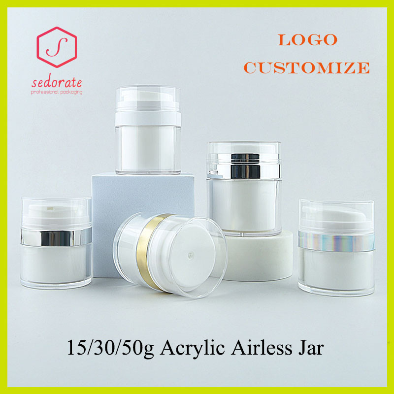 

5/10/20/50pcs 15g Empty Airless Pump Bottle 30g Vacuum Cream Jars Cosmetic Refill Bottle Travel Case Container 50g JX2312271