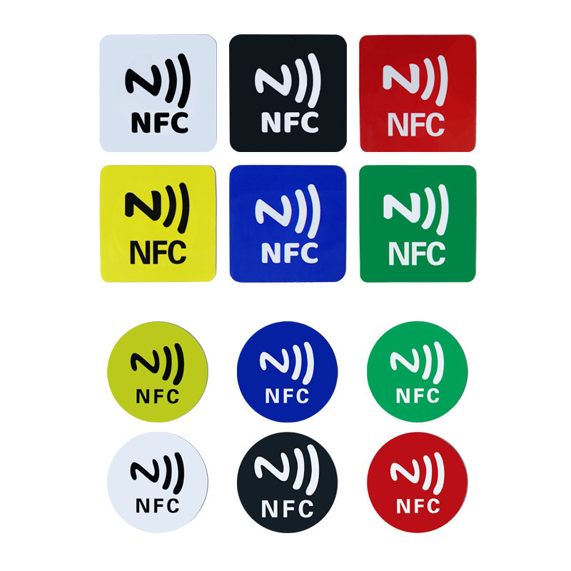 

12pcs Mixed Color NFC Labels Ntag 213 Tag Anti-metal Stickers can be used on Metal Surfaces