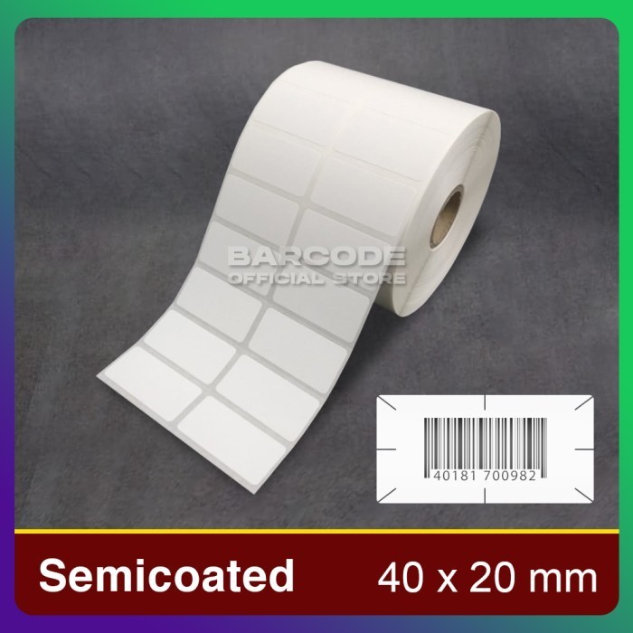 

Label Stiker Cacah Semicoated 40x20 Sticker Barcode 2 Line 40 x 20 mm -TMA56