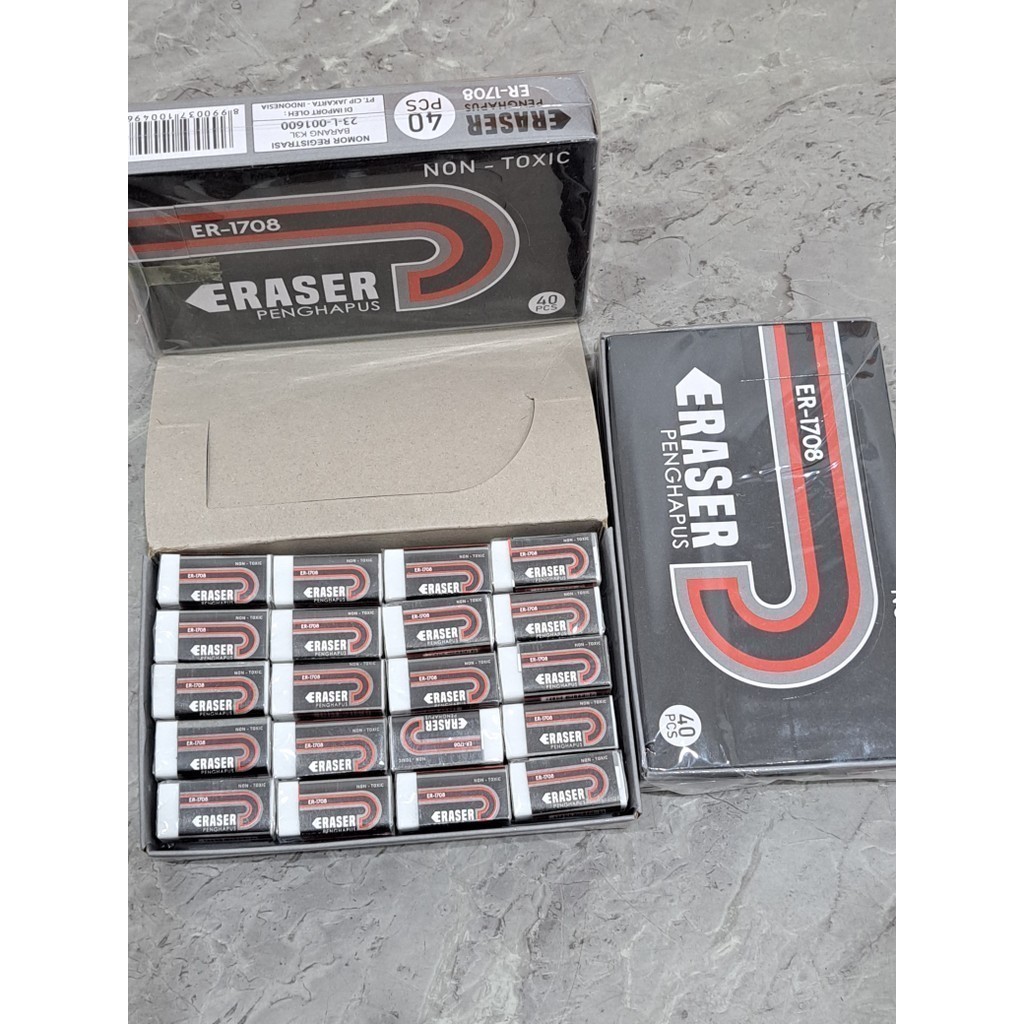 

J2 - Penghapus ER-1708 Eraser Non Toxic 40pcs