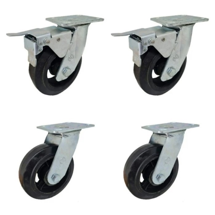 Roda Troli / Caster Wheel / Roda Troli Karet Heavy Duty 6" (2Rem 2Hidup)