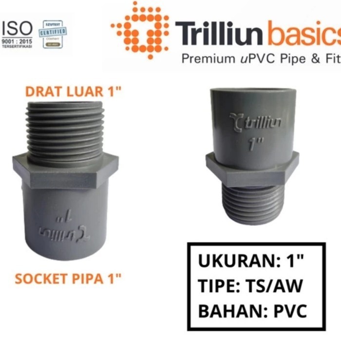 Sok drat luar 1" inch TRILLIUN Valve socket shock sock drat luar 1