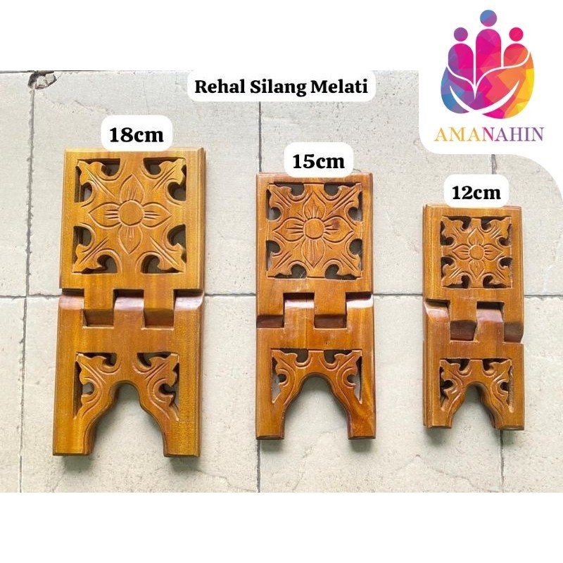Rehal / Tatakan Ngaji Kayu Ukir Melati UHJ