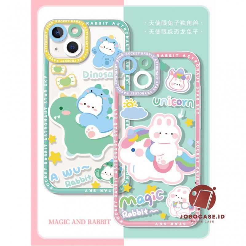 Case Vivo Cute Dinosaur and Unicorn Transparent Protective Vivo Y30 Y100 Y17 Y12 Y20 Y12i Y35 Y22 Y1