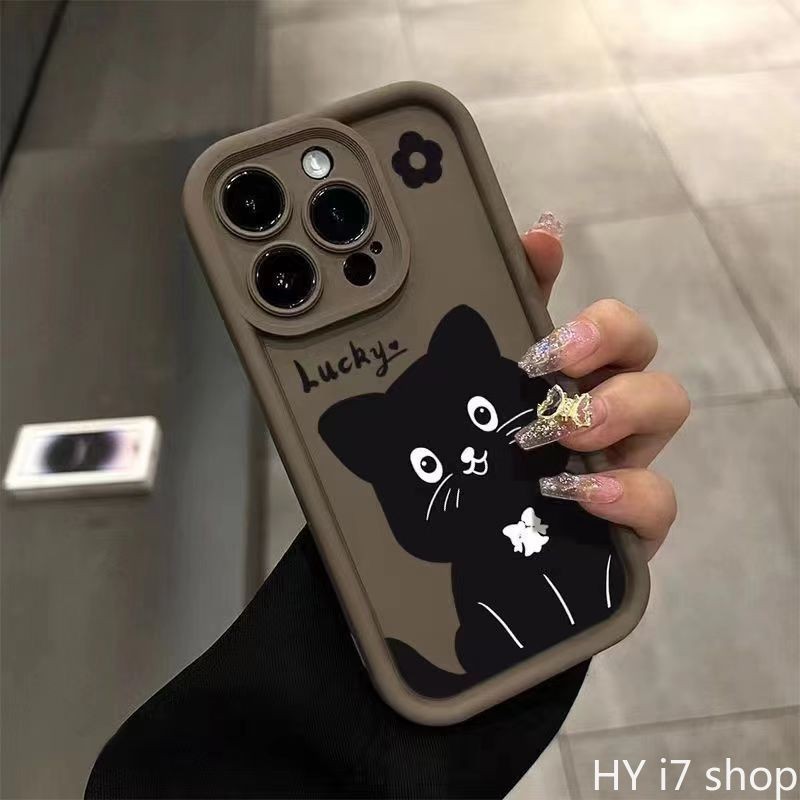 Black Lucky Cat suitable for Realme C55 C51 C35 C33 C30 C2 C3 C20 C12 C25 phone case C21Y C25Y C30s 
