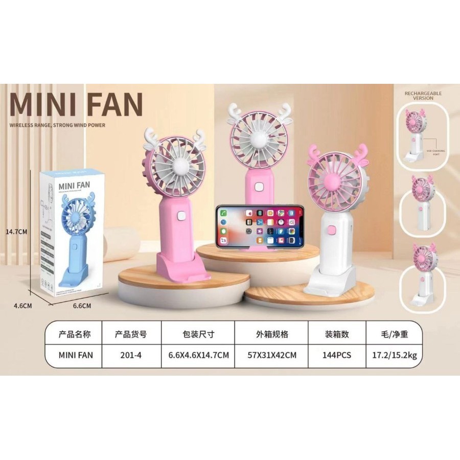 

KIPAS GENGAM MINIFAN RUSA + LED / MINI FAN / KIPAS PORTABLE - TWT Store