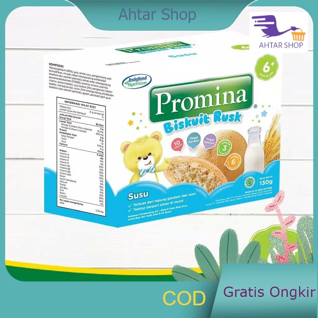 Promina Biskuit Rusk 130 Gr Cemilan Bayi 6 Bulan