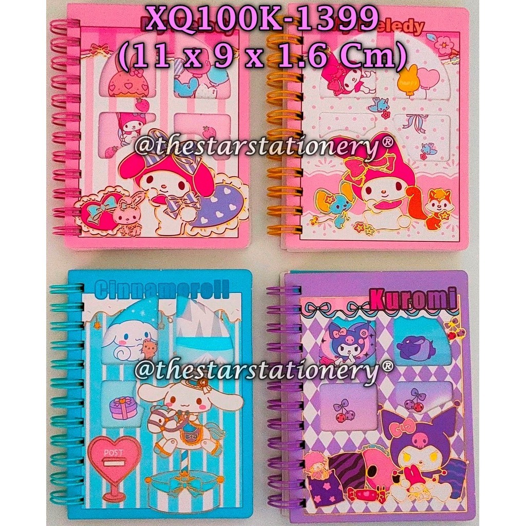 

(1 Biji) Spiral Note Book Sanrio XQ100K-1399 A7-73 11 x 9 x 1.6 Cm / Buku Catatan Kecil Bergaris A7