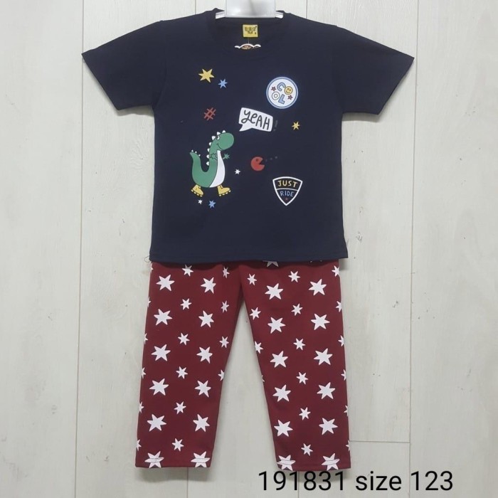 Setelan Baju Tidur Pendek Panjang Anak Laki-Laki Katun Usia 1-4 Tahun