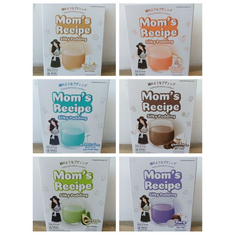 

Mom's Recipe SILKY PUDDING puding puyo puding super lembut puding forisa bubble gum 155gr cokelat silky puding peach taro avocado alpukat biskuit 155gr