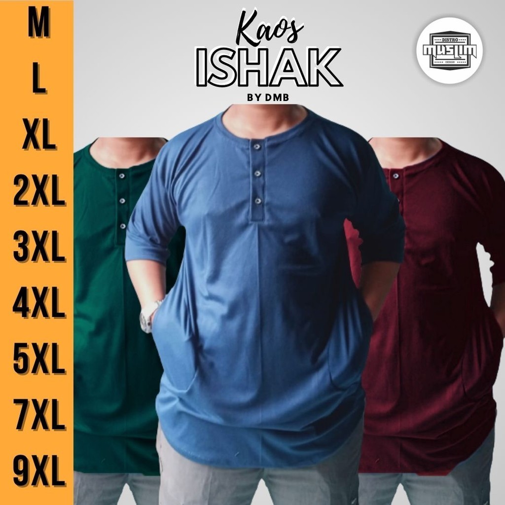 DMB Kaos Koko Jumbo Bigsize  Kurta Pria Navy