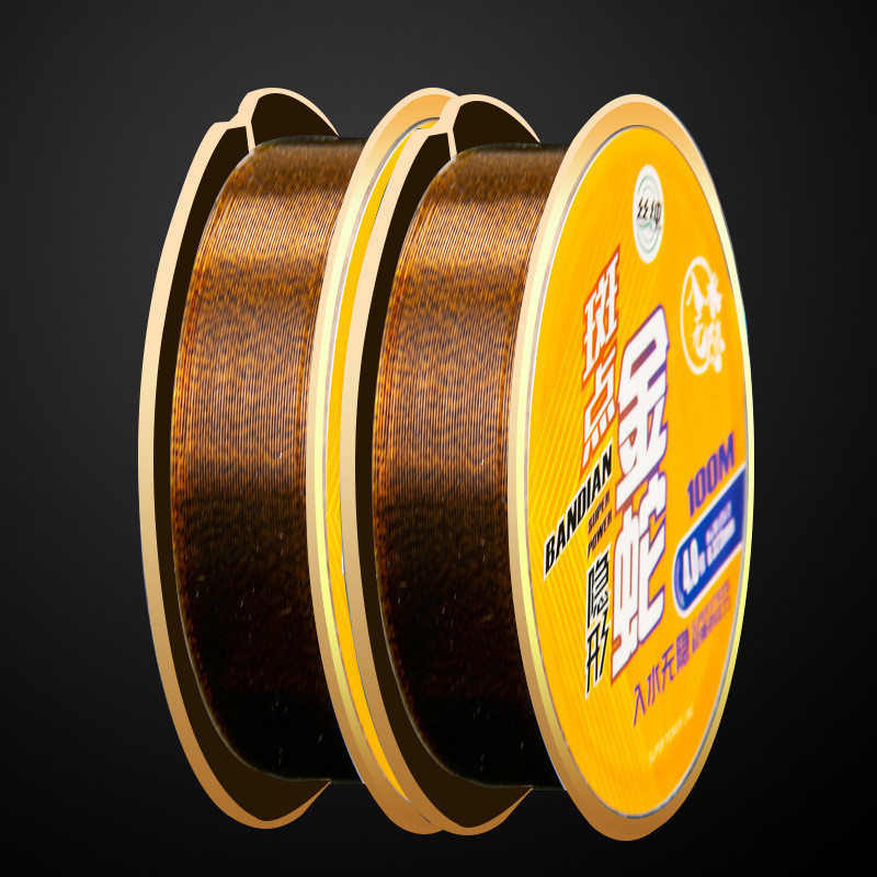 100M Gold Spotted Fishing Line Bionic Invisible Monofilament Nylon Speckle Fluorocarbon Coated Carp 
