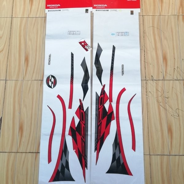 grafik graphic striping body bodi original ori honda scoopy scopy fi esp 2018 2019 black hitam sport