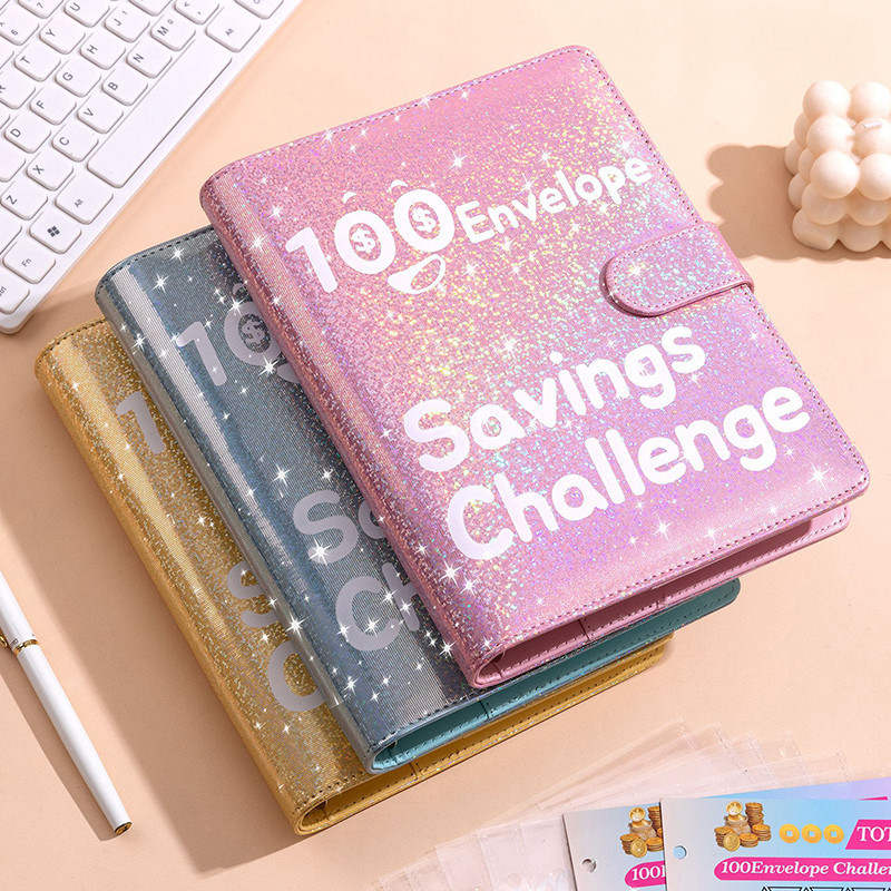

100 Days Saving Budget Planner Cash Envelope Savings Money Binder For Financial Management Loose-leaf Notebook Binder