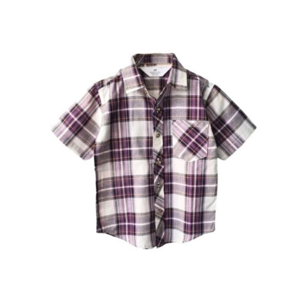 KEMEJA HNM SQUARE PURPLE ANAK LAKI LAKI HM
