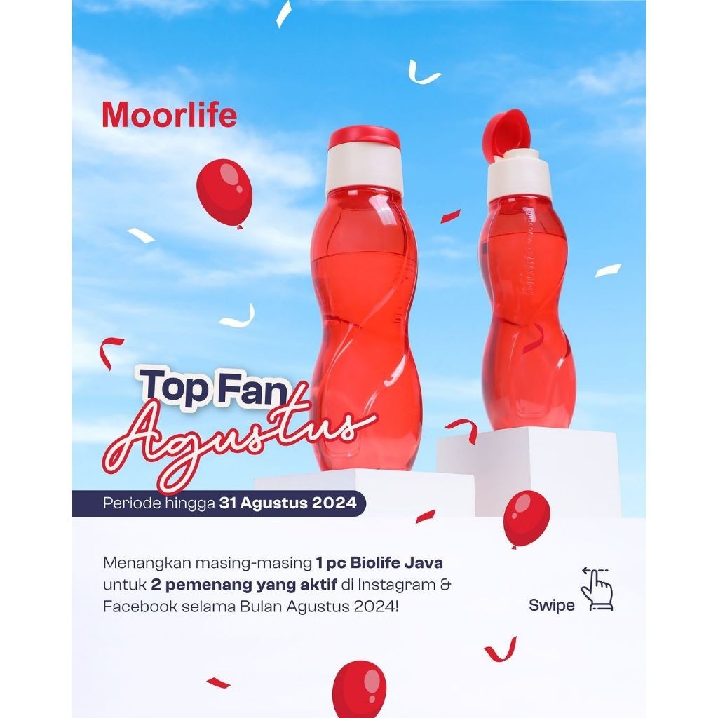 Moorlife Biolife Java botol minum 500ml 1 Pcs Bahan Food Grade Bebas BPA