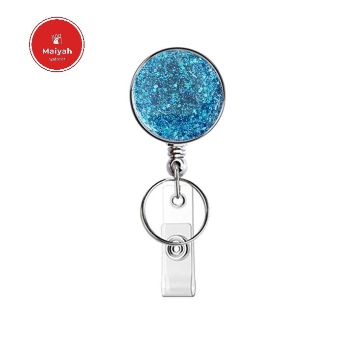 

Tag ID Card Holder Retractable Badge Reels Gantungan Kunci Keychain Flexible Yoyo Tarik Name Pintu with Key Ring Belt Clip Glittery Design Badge Holder klip gulungan lencana ID Cards Office Staff Fashion Berlian gatungan centelan cetelan cantolan catolan