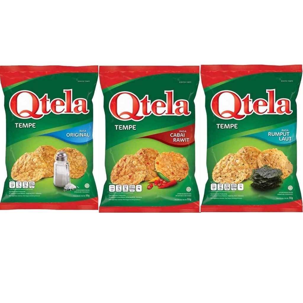 

Qtela Keripik Tempe 55 gr cabai rawit original rumput laut