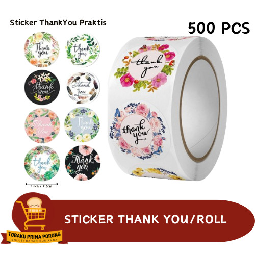

STICKER THANK YOU ROLL (isi 500) stiker terimakasih